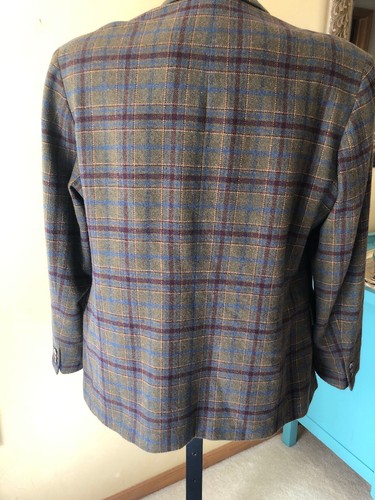 Gap Best Basic Blazer Plaid Check Wool Blend Sport Coat Vintage Men's Large - 第 3/4 張圖片