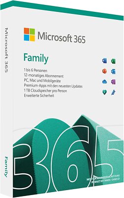 Microsoft Office 365 Family für 6 Personen /1 Jahr Word Excel Outlook Powerpoint