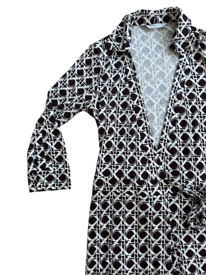 Mameluco envolvente DVF DIANE VON FURSTENBERG marrón con estampado de canasta talla 6 Foto 2 de 4