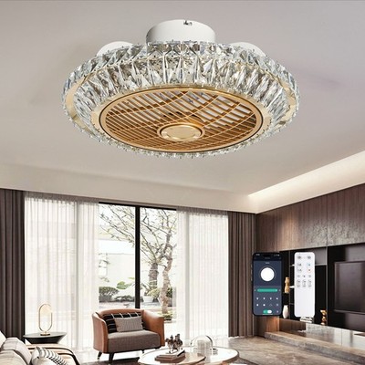 Low Profile LED Ceiling Fan Light for Bedroom Kitchen 3 Speed with APP Control
