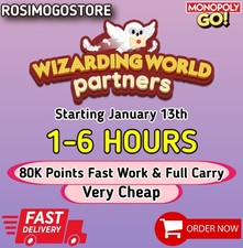Wizarding World Partner Event Monopoly Go   Slot 1-6 Hour Full carry 80K Point  