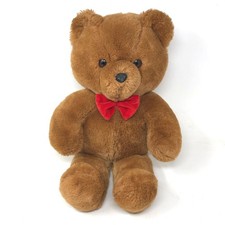 Vintage Dakin Honey Jo Teddy Bear 20" Brown Red Bow Plush 1985 Fun Farm