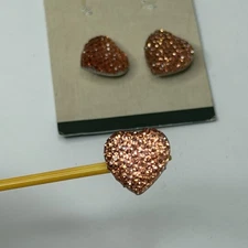 Sew-ology Rhinestone Pink Heart Shank Buttons Lot Of 3