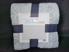 Bella Russo Dreamer’s Collection Flannel Throw Blanket 50x60 Soft Gray Gift NEW 