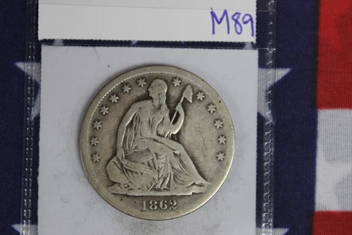 1862-S Liberty Seated Half Dollar - Very Good Condition (M89)