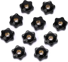 Mozeat Lens 10 Pack 6 Star Knobs 1/4 Inch 20 Female Threaded Hexagon Head Thru K