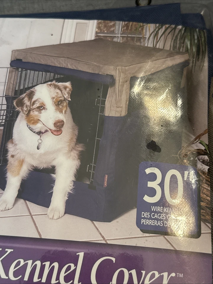 "Cubierta Petmate para cajas de perreras de alambre 30"" azul topo ventanas enrollables nueva en paquete" Foto 2 de 4