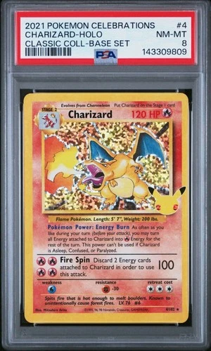 2021 Pokemon Charizard-Holo #4/102 PSA 8 Celebrations Classic Collection