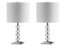 JYL5040A-SET2 Set of 2 Table Lamps Barnard 22" LED Crystal/Metal Table Lamp G...