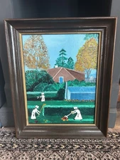 New Orleans Primitive Painting “Nuns At Work” By William H . Reinhart