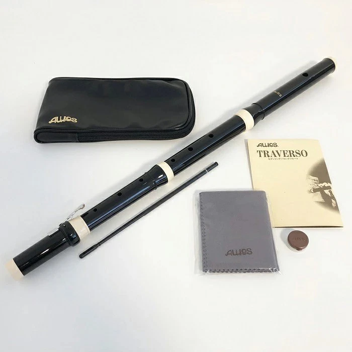 AULOS AF-1 Grenser Flauta Transversal Negro Marfil con Estuche Suave Estilo Barroco - Imagen 2 de 4