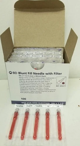 Blunt Fill with Filter 18G x 1.5 100 Count 305211 Qty 100 Per Box
