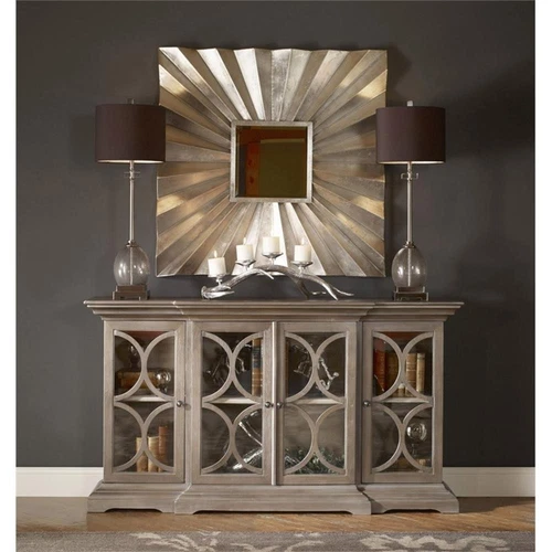 Uttermost Belino 4-Door Contemporary Wood Chest in Silver/Brown - Picture 6 of 7