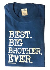 BEST BIG BROTHER EVER. Tshirt Blue Proud Sibling Youth M/10-12 - NEW
