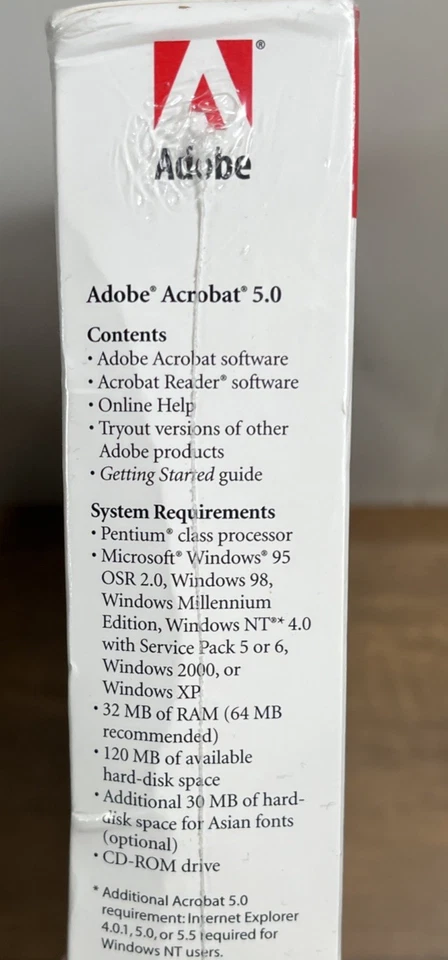 Adobe Acrobat 5.0 22001438 de colección nuevo precintado en caja Foto 3 de 4