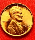 1949-P Lincoln Wheat Cent Penny GEM RED BU From an Original Bank Roll