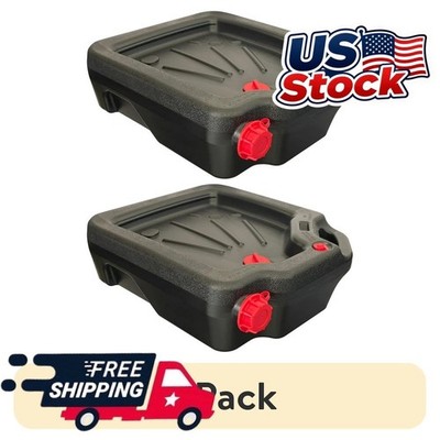 Hyper Tough 2 Pack 16-Quart Automotive Drain Pan Oil Fluid Container