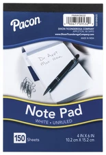 Pacon MMK09532 Convenient Note Pad, White