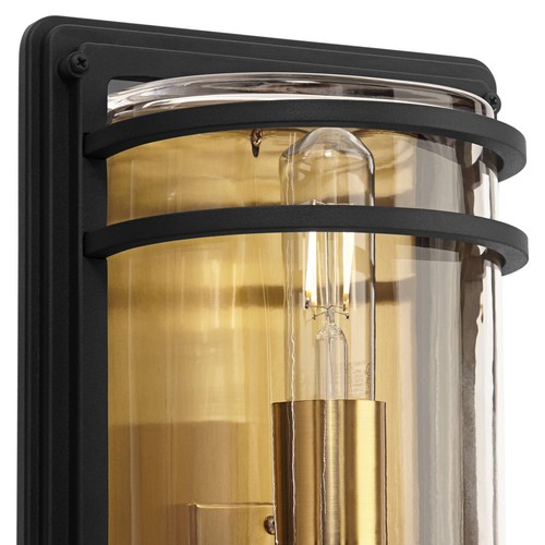 Modern Outdoor Wall Light Black Brass 2-Light 16" Glass for Exterior House Porch - Bild 3 von 8