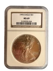 1993 American Silver Eagle $1 Dollar Coin One Troy Ounce 0.999 Fine NGC MS69