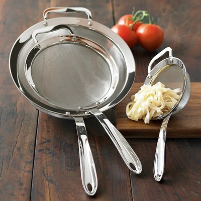 All-Clad Stainless-Steel Strainer, Set of 3, Comfortable to Lift