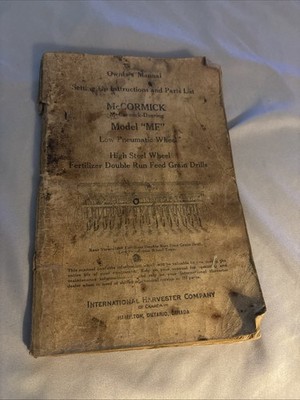 1950 McCormick-Deering Model ''MF'' Low Pneumatic Wheel Manual & Parts List, IHCo