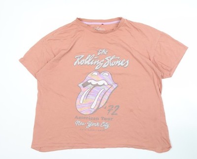 George Damen T-Shirt rosa Rolling Stones, Größe 20