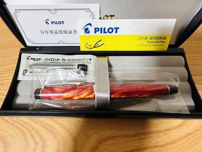 Pilot Fountain Pen Custom Heritage Se Marble Orange F Nib