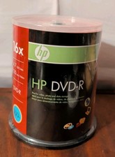 HP DVD-R 100 Pack 16x 4.7GB Photo Data Storage 120 Min Video DVD-R New Sealed