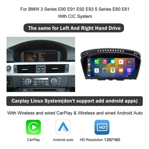 8.8'' For BMW 3 5er E90~E93 E60 E61 CIC Wireless CarPlay TouchScreen AutoRadio - Picture 8 of 19