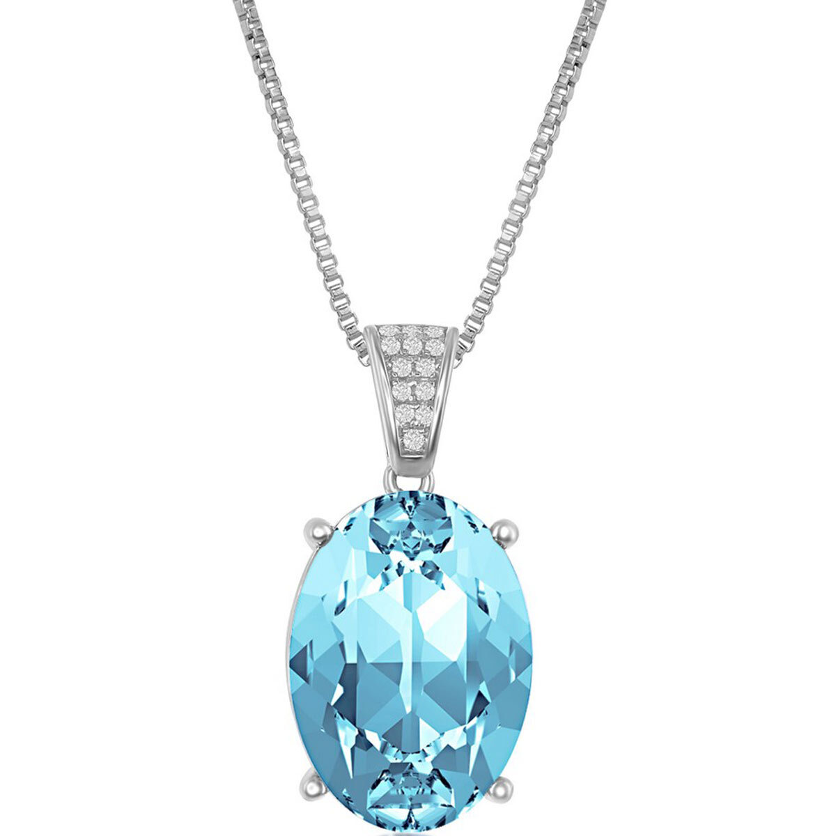 Womens Necklace Cubic Zirconia Bale - Oval Shaped Swarovski Element 11890₽