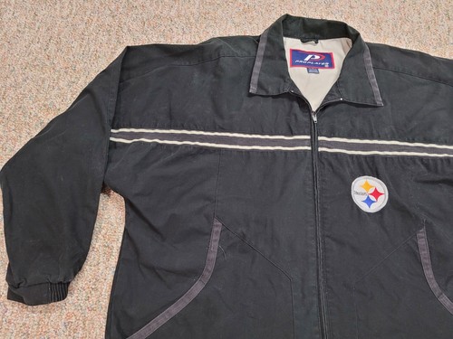 Pittsburgh Steelers Jacket Mens XL Black Pro Player Full Zip NFL Football Sports - Picture 4 of 13
