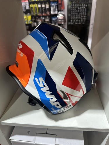 Helmet Jet Trial off-Road Swaps S769 Trooper White Orange Blue SIZE S 55-56 - Picture 4 of 14