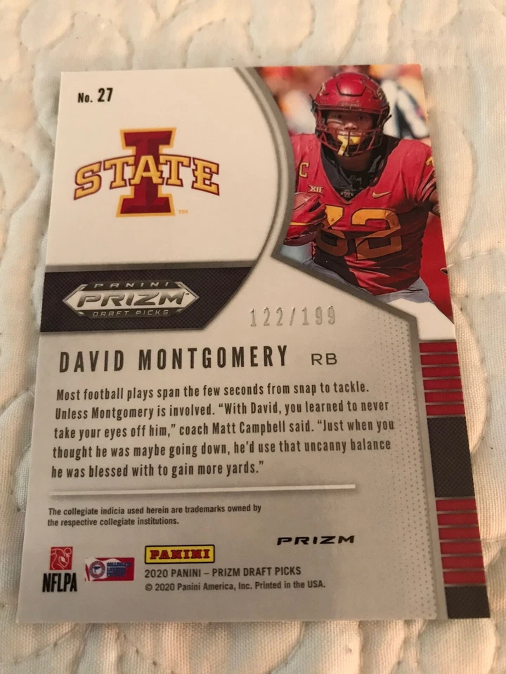 2020-21 Panini Prizm Draft Picks Football RC David Montgomery #d 122/199 Bears🔥 - Image 2 of 3
