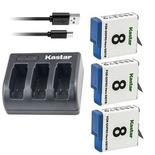 Tri Charger  3 battery for GoPro HERO8 BLACK AJBAT-001 HERO7 HERO6 HERO5 2018