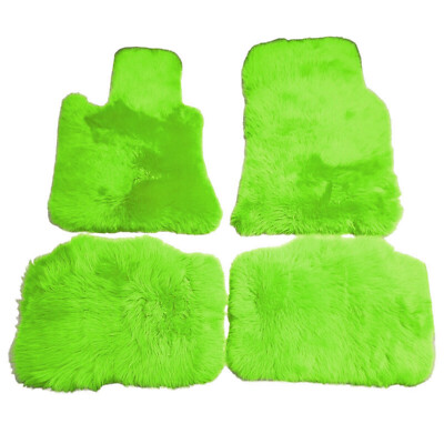 Genuine Green Lambswool Sheepskin Floor Mats For Rolls Royce Cullinan 2019-2023