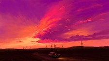 Landscape painting sky car sunset clouds Custom Gaming Mat Desk
