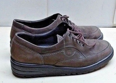Durea Greenway Brown Leather Oxford Comfort Casual Flat Womens Shoes 10M Holland
