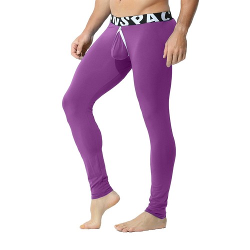 Men Sexy Thermal Long Johns Legging Pants U Convex Seperate Pouch Soft Underwear - Picture 8 of 31