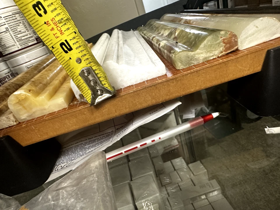 Riel Silla, Lápiz Ónix Piedra Natural Moldura 12" Largo Foto 4 de 4