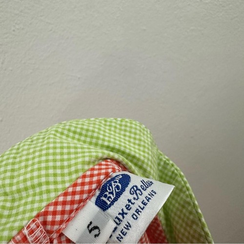 Beaux ET Belles Pink & Green Gingham Pumpkin Smocked Dress Size 5 - Picture 4 of 5