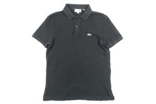 LACOSTE BLACK 5 LARGE SLIM FIT PIQUE POLO SHIRT MENS PREOWNED