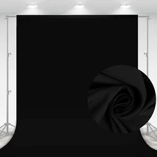 10 X 7 FT Black Backdrop Background for Photography, High Density Polyester Fabr