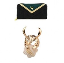 SET OF 2 Loungefly Loki Zip Around Wallet women purse and adjustable Loki ring