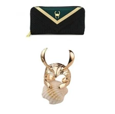 SET OF 2 Loungefly Loki Zip Around Wallet women purse and adjustable Loki ring 