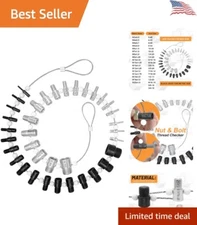Nut & Bolt Thread Checker Inch & Metric - 36 Male/Female Gauges - 19 Inch & 1...