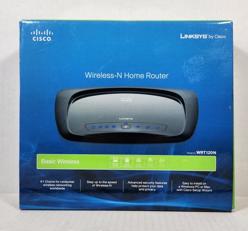 Linksys by Cisco Wireless-N Home Router Model WRT120N 4-Port 10/100 Ethernet