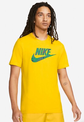 Nike NSW Brandriffs Futura Tee - Speed Yellow - Men's Size M - FB9819-735 - NWT!
