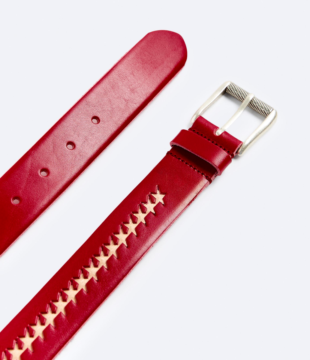 Zara Star Leather Belt X Twojeys Limited Edition Red Size Zara Star Leather Belt X Twojeys Limited Edition Red Size