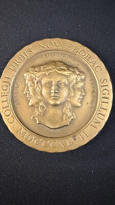 New York 100 YEARS 3-Faced PHI BETA KAPPA 3  Bronze Medallion